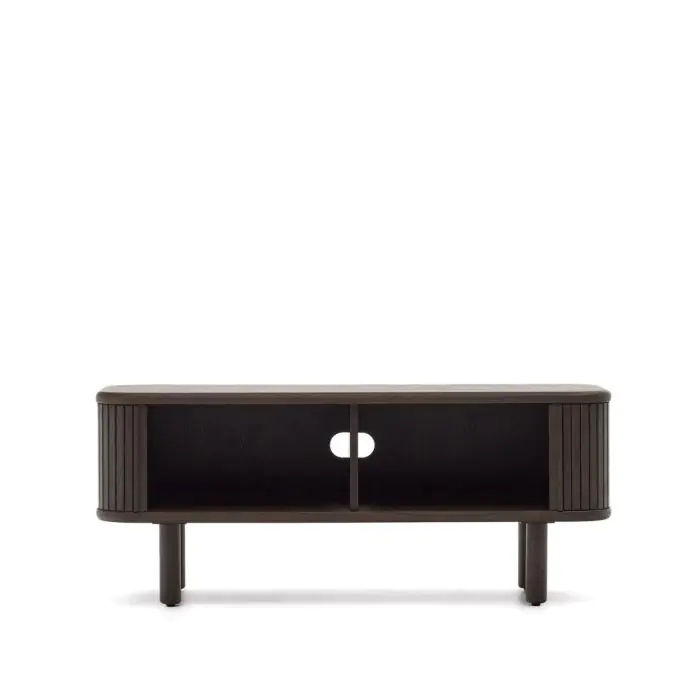 Mueble TV Puertas Chapa Fresno Acabado Oscuro, 120 Cm