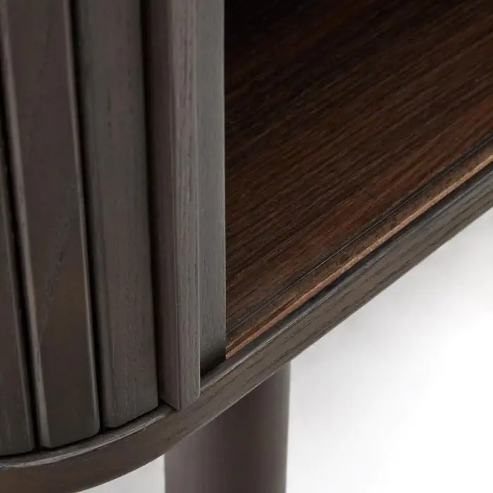 Mueble TV Puertas Chapa Fresno Acabado Oscuro, 120 Cm