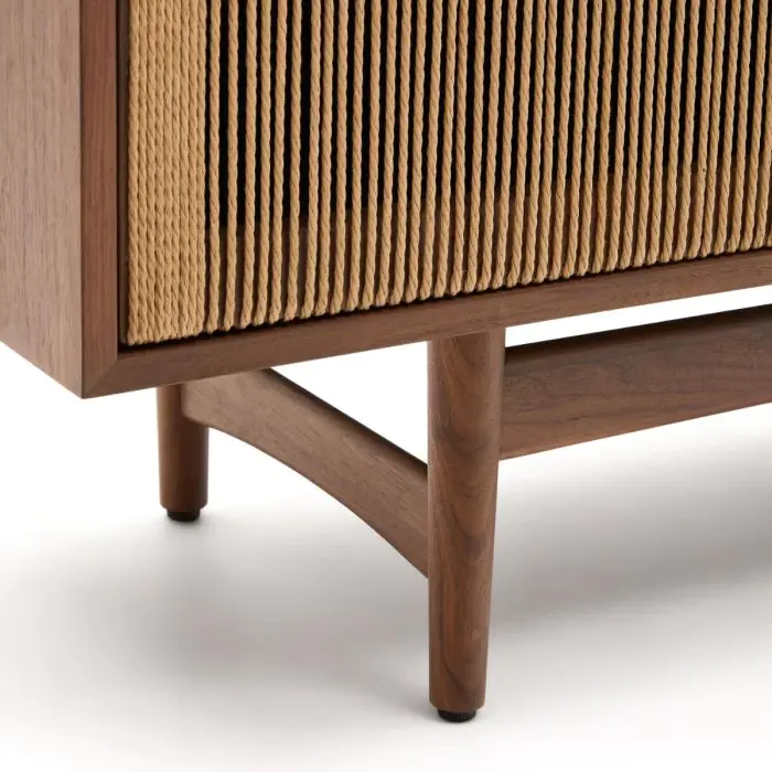 Mueble TV Cuerda Chapa Madera Nogal, 200 Cm