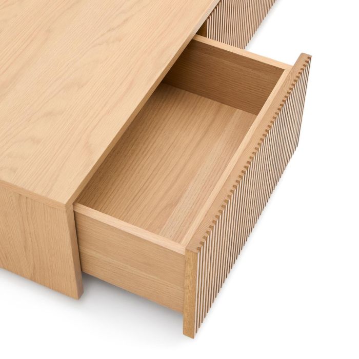 Mueble TV 4 Cajones Chapa Roble, 200 Cm