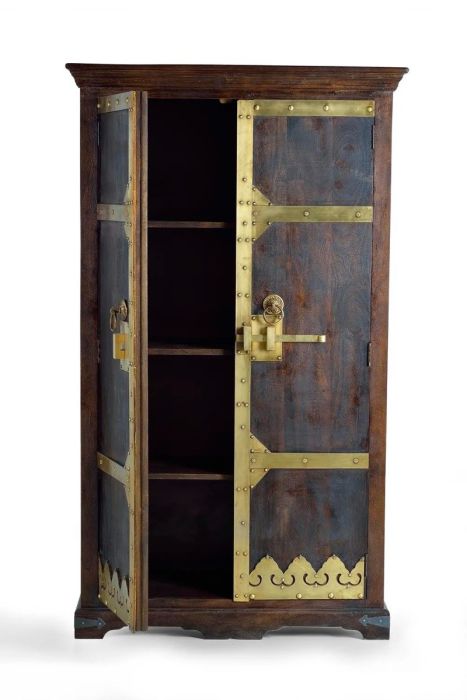Armario Oriental Madera/Bronce