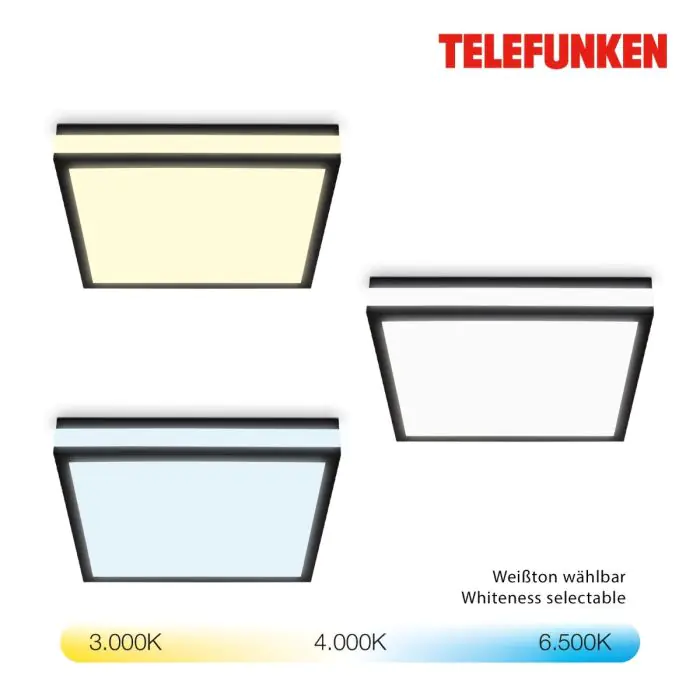 Panel Led Magic Cuadrado Metal Negro, 29,5 Cm