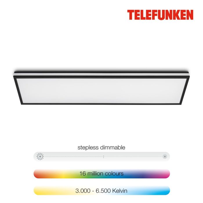 Panel Led Magic Metal Negro Mando Distancia, 100 Cm