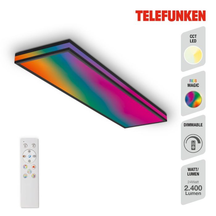 Panel Led Magic Metal Negro Mando Distancia, 100 Cm