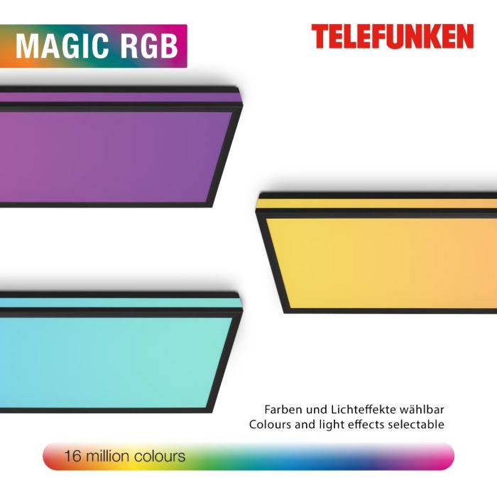 Panel Led Magic Metal Negro Mando Distancia, 100 Cm