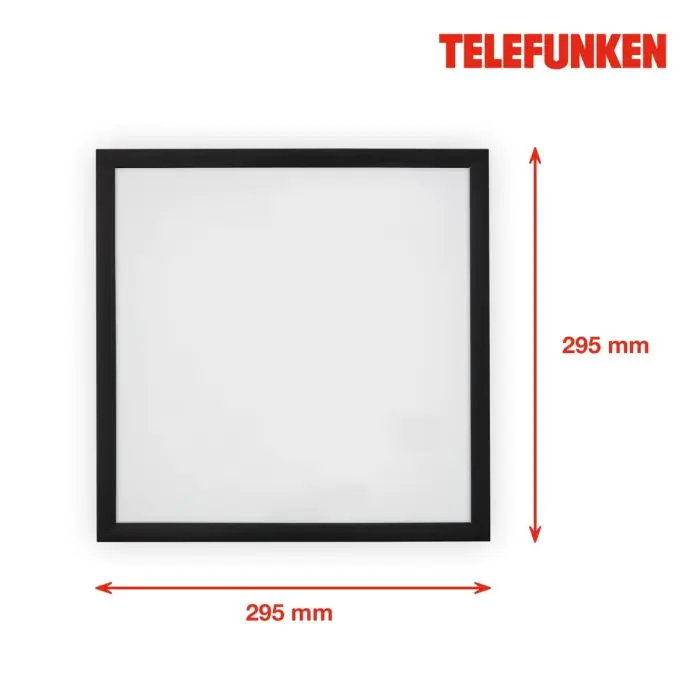 Panel Led Magic Cuadrado Metal Negro, 29,5 Cm