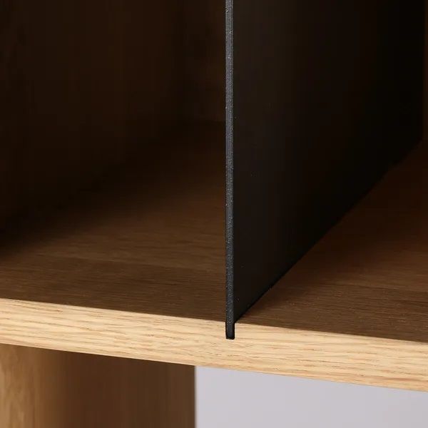 Librería Madera Roble Maciza Hierro, 125 Cm