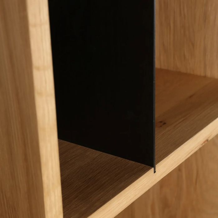 Librería Madera Roble Maciza Hierro, 125 Cm