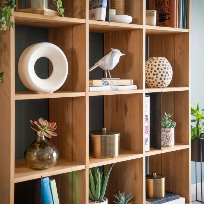 Librería Madera Roble Maciza Hierro, 125 Cm