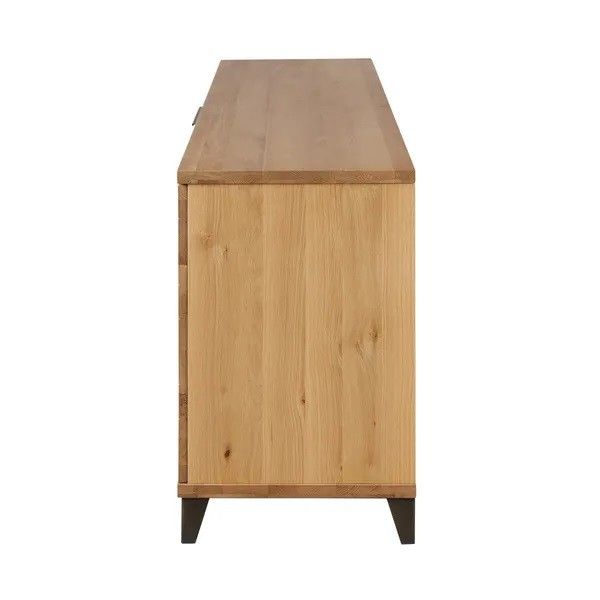 Aparador 3 Puertas 1 Cajón Madera Maciza Roble, 190 Cm