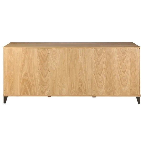 Aparador 3 Puertas 1 Cajón Madera Maciza Roble, 190 Cm