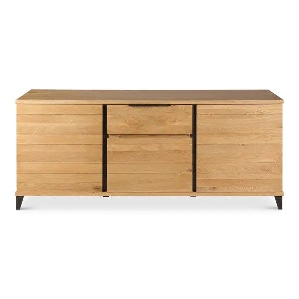 Aparador Manhattan 3 Puertas 1 Cajón Madera Maciza Roble, 190 Cm