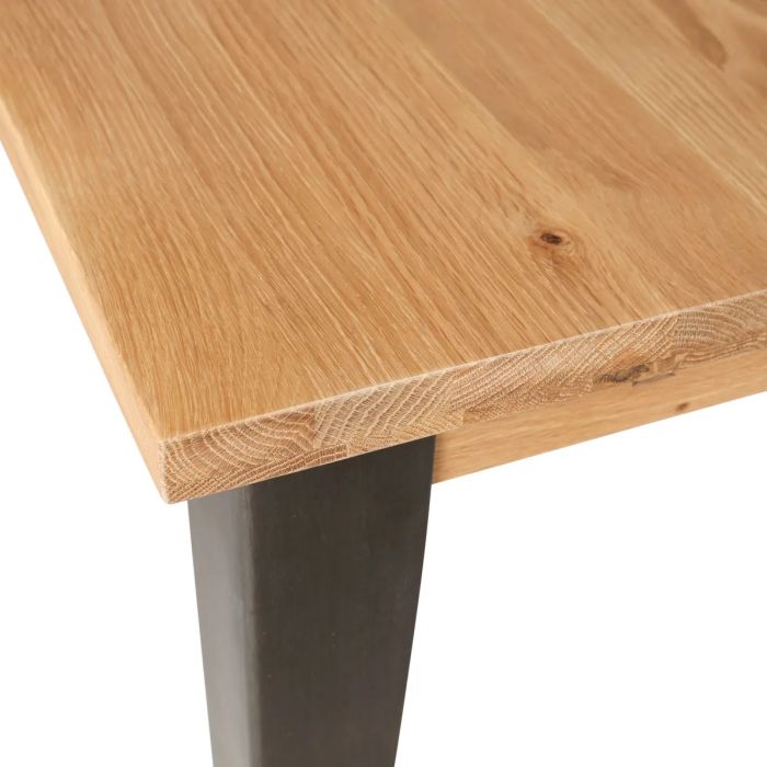 Mesa Comedor Rectangular Roble Metal, 160 Cm