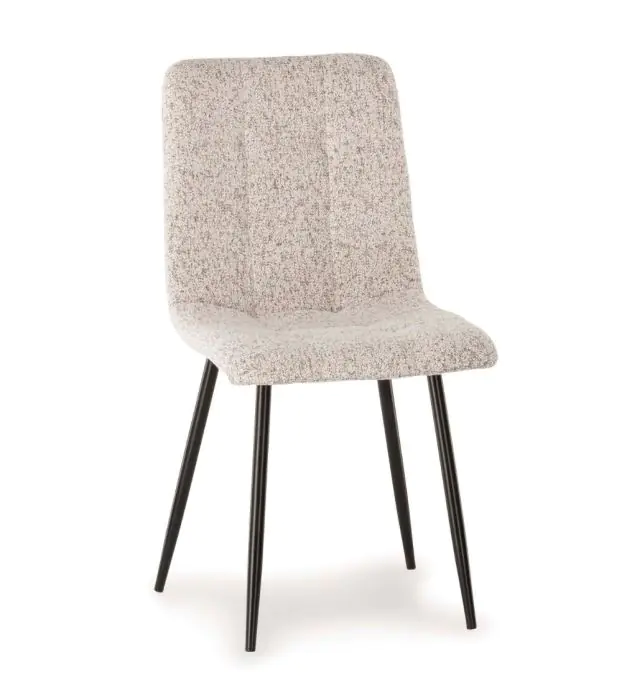 Silla de Madera y Metal en Beige, Blanco y Negro.