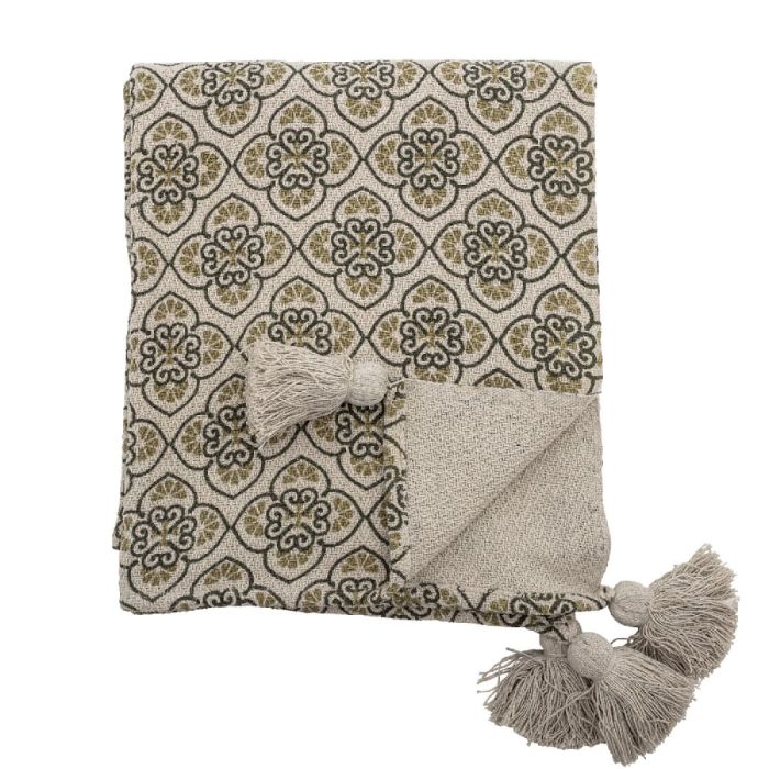 Manta Plaid Flores Cila Algodón Reciclado