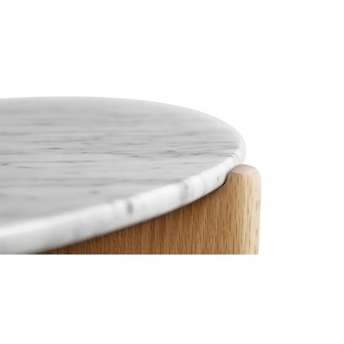 Mesa Centro Roble Mármol Blanco, 80 Cm