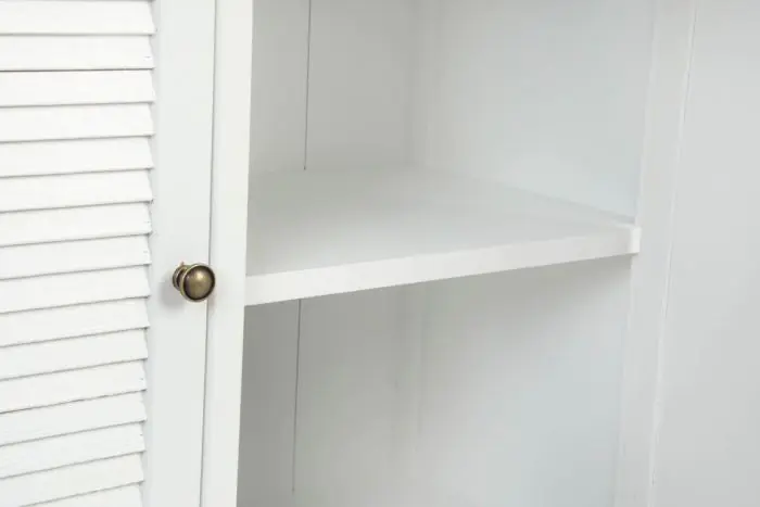 Vitrina Shabby Chic Blanco Madera Cristal, 90 Cm