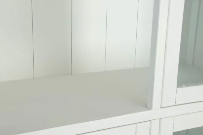 Vitrina Shabby Chic Blanco Madera Cristal, 90 Cm
