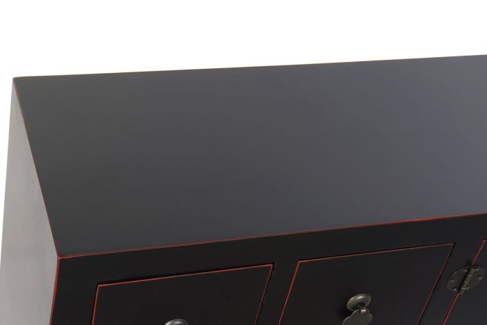 Mueble Tv Oriental Madera Negro/Rojo