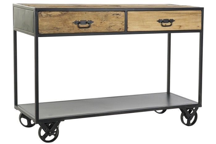 Consola con Ruedas Madera Metal