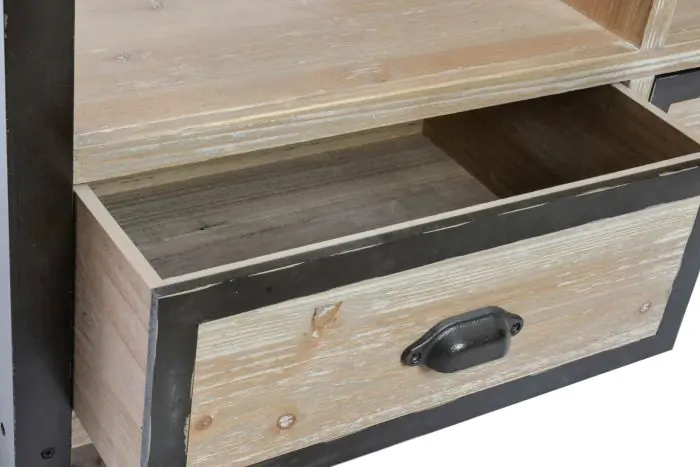 Mueble TV Estilo Industrial Natural/Negro
