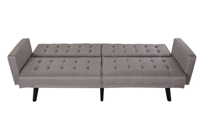 Sofá Cama 2 Plazas Tejido Madera Gris, 190 Cm