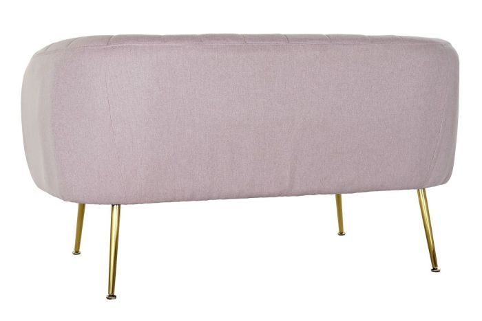 Sofá Tejido Metal Rosa Oro Moderno, 129 Cm