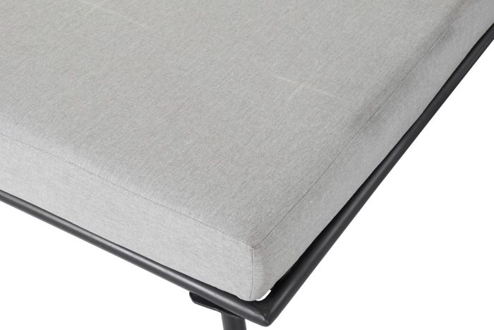 Sofá Set Jardín Aluminio Negro Tejido Gris, 196 Cm