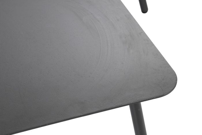 Sofá Set Jardín Aluminio Negro Tejido Gris, 196 Cm