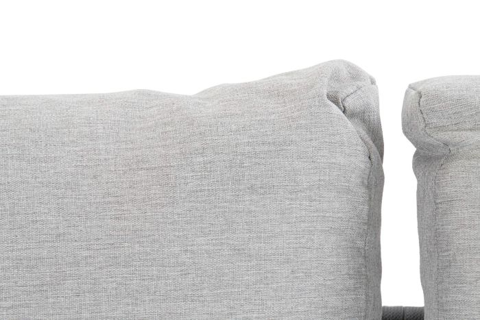 Sofá Set Jardín Aluminio Negro Tejido Gris, 196 Cm
