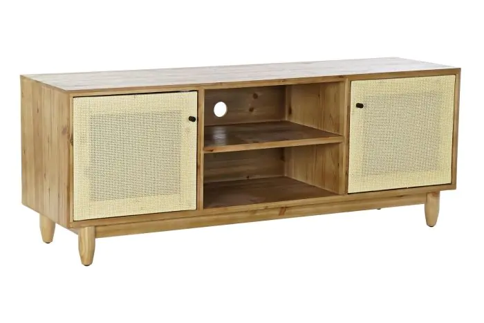 Mueble TV Vintage Madera Ratán