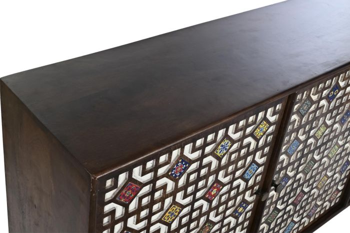 Aparador Rombos Madera Mango Marrón Oscuro, 150 Cm