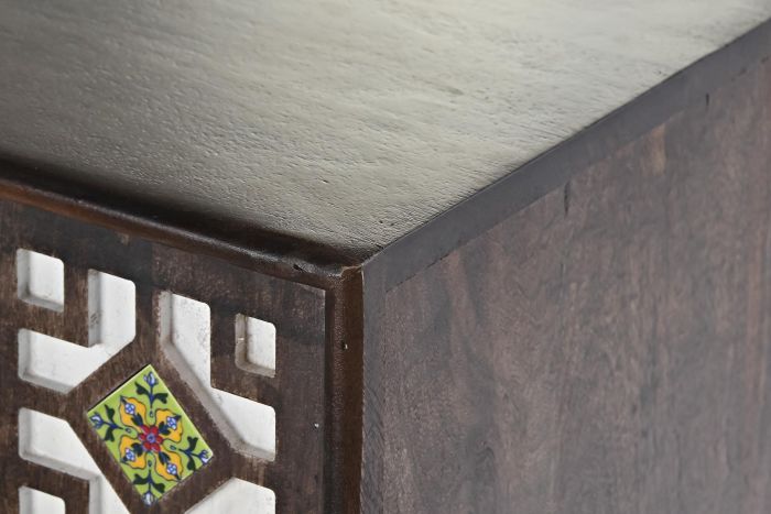 Aparador Rombos Madera Mango Marrón Oscuro, 150 Cm