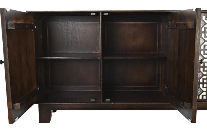 Aparador Rombos Madera Mango Marrón Oscuro, 150 Cm 