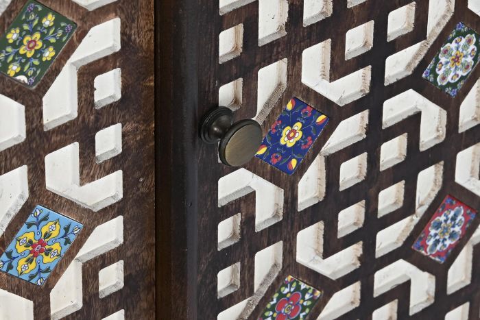 Aparador Rombos Madera Mango Marrón Oscuro, 150 Cm