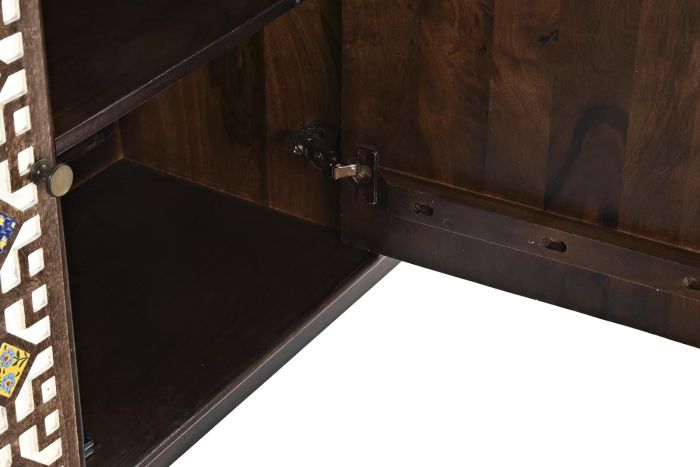 Aparador Rombos Madera Mango Marrón Oscuro, 150 Cm