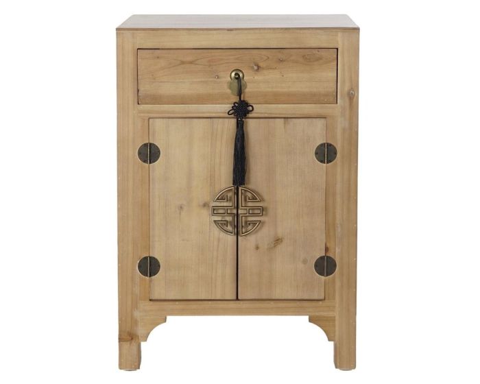 Mesita De Noche Madera Abeto Envejecido, 45 Cm