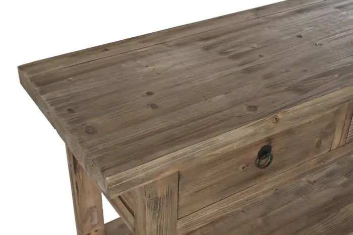Consola Madera Natural 3 Cajones, 170 Cm