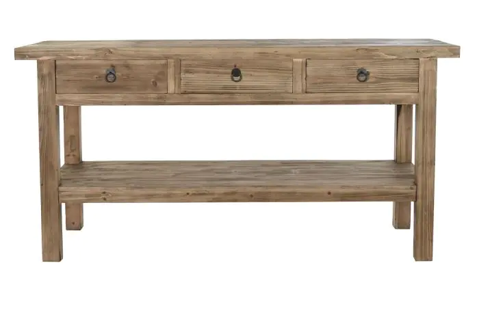 Consola Madera Natural 3 Cajones, 170 Cm