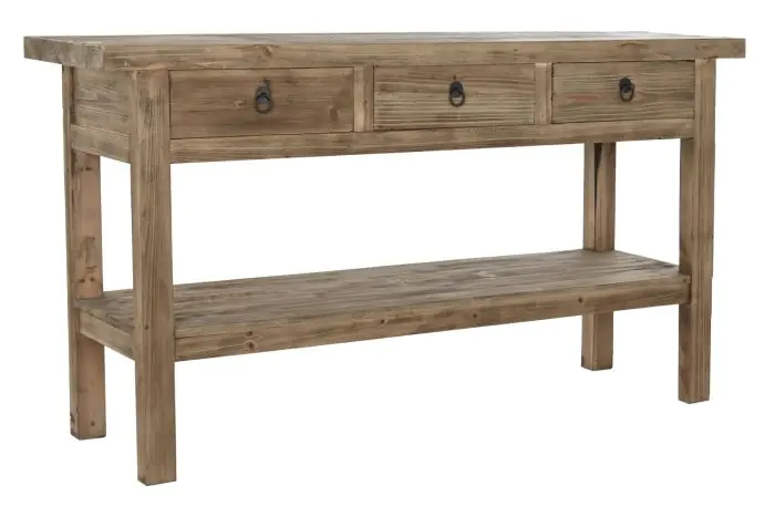 Consola Madera Natural 3 Cajones, 170 Cm