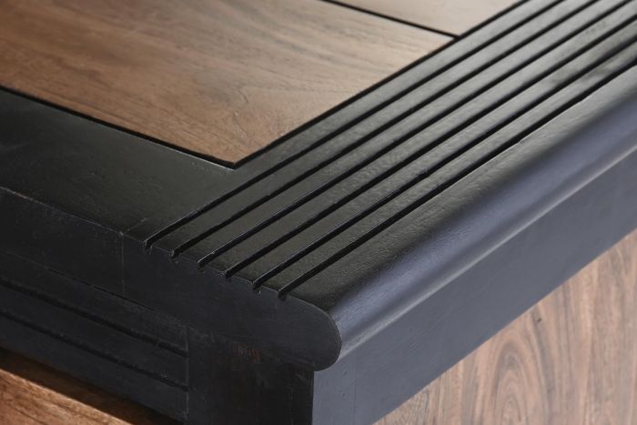 Aparador Vintage Madera Negro/Natural, 200 Cm