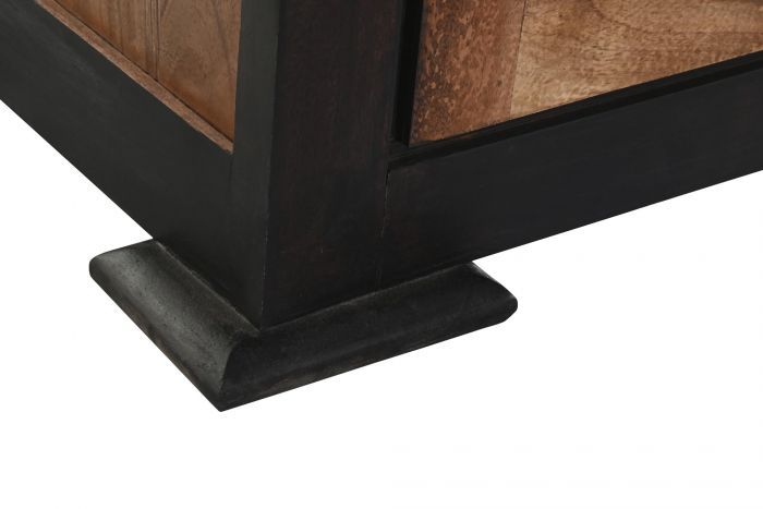 Aparador Vintage Madera Negro/Natural, 200 Cm