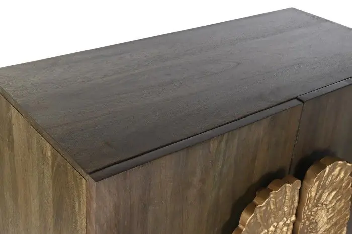 Aparador Madera Mango Alas Metal Dorado, 100 Cm