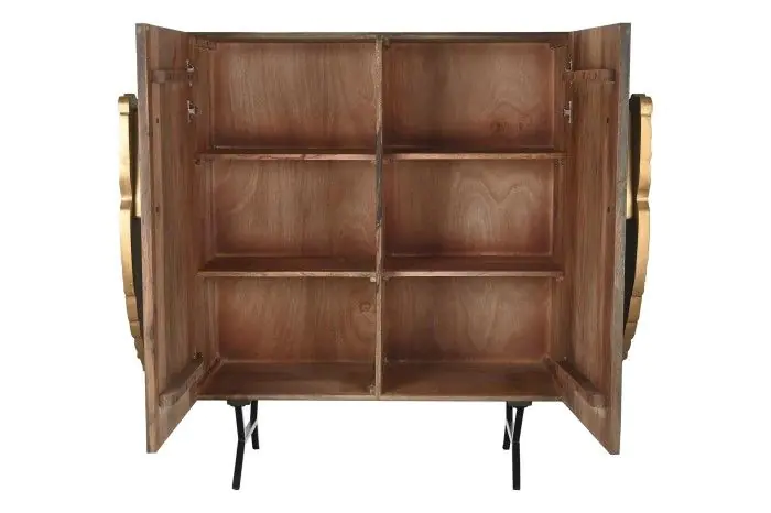 Aparador Madera Mango Alas Metal Dorado, 100 Cm