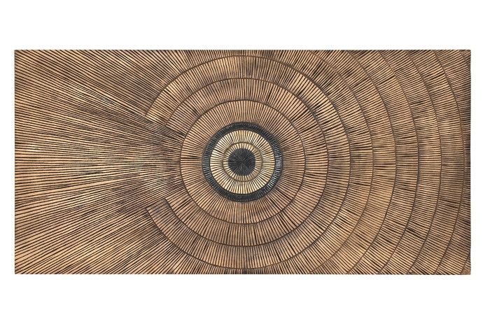 Cabezal Madera círculos oro