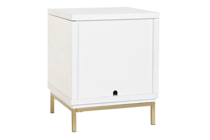 Mesita De Noche Blanco Oriental, 50 Cm