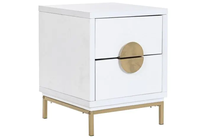 Mesita De Noche Blanco Oriental, 50 Cm