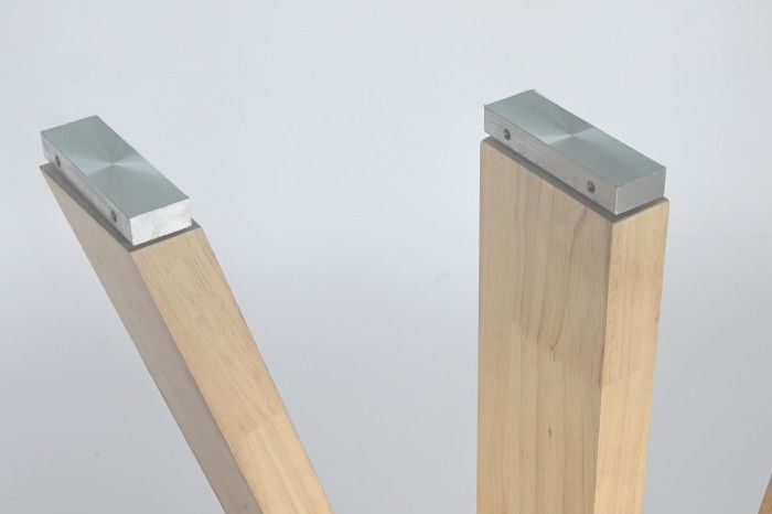 Mesa Comedor Cristal Templado Madera Nogal Natural, 200 Cm