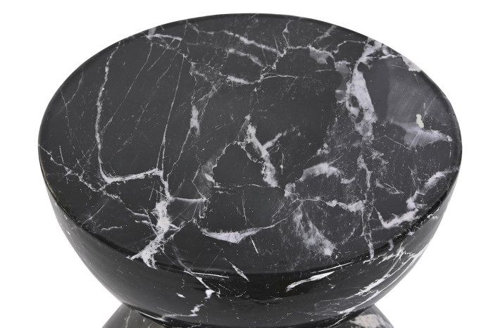 Mesa Auxiliar Hierro Simil Mármol, 35 Cm