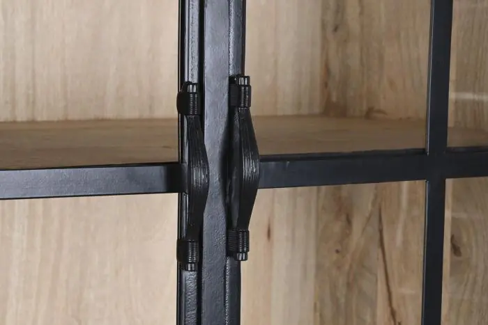 Vitrina Madera Mango Natural Metal, 200 Cm